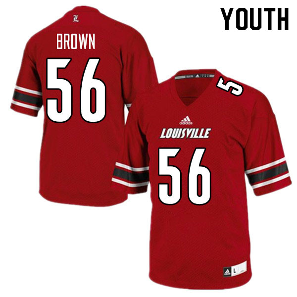 Youth #56 Renato Brown Louisville Cardinals College Football Jerseys Sale-Red - Click Image to Close